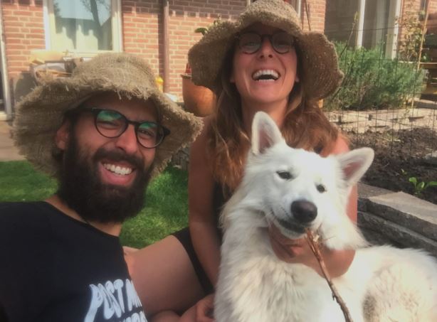 Diary post Feb to April 2023.
A photo of our lovely friends, Tom and Linda, from Jardin les Gonies who took eight trailer loads of goat poo for their garden.