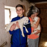 Tiny Una and Uma only a few days old